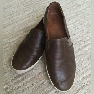 Frye Company Dylan 3479264-ASH Slip On Sneakers Flats Shoes Brown Leather 9.5